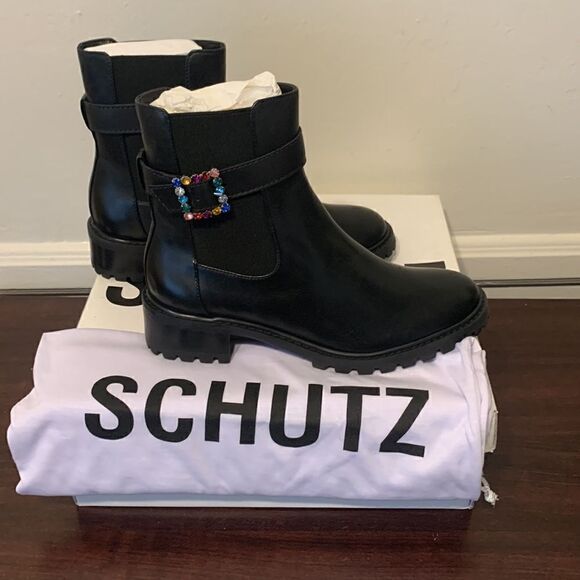 Schutz leather Buckle lug sole boot size 7,5 - Picture 6 of 10
